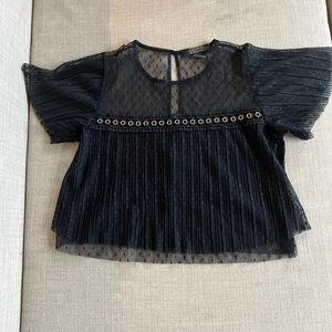 Black sheer dotted top